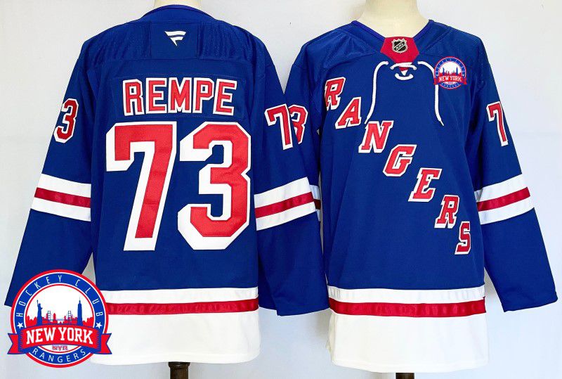 Men New York Rangers #73 Rempe Blue Fanatics 2025 NHL Jersey style 5